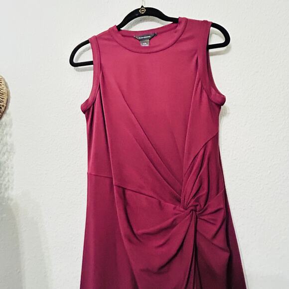 NEW Club Monaco Twist Front Jersey Midi Dress Feminine Career Capsule Plum Sz Md - Picture 7 of 11